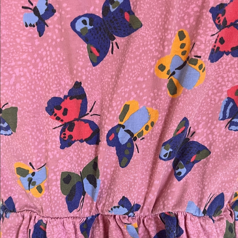 Kids' Pink Butterfly Print Dress - Picture 5 of 6